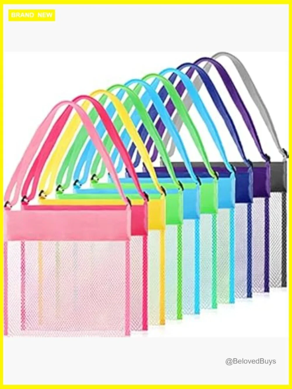 15 Pack Mesh Beach Tote Bags for Toys Seashell Collection
